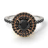Two Tones Double Halo Black Diamond Ring - Zoey No. 81