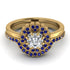 Double Halo Diamond Cushion Bridal Set - Sharon No. 61