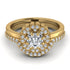 Double Halo Diamond Cushion Bridal Set - Sharon No. 1
