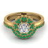 Double Halo Diamond Cushion Bridal Set - Sharon No. 16