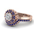 Double Halo Diamond Cushion Bridal Set - Sharon No. 62