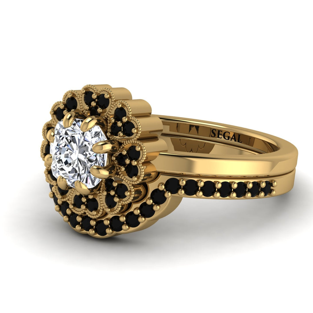 Double Halo Diamond Cushion Bridal Set - Sharon No. 31