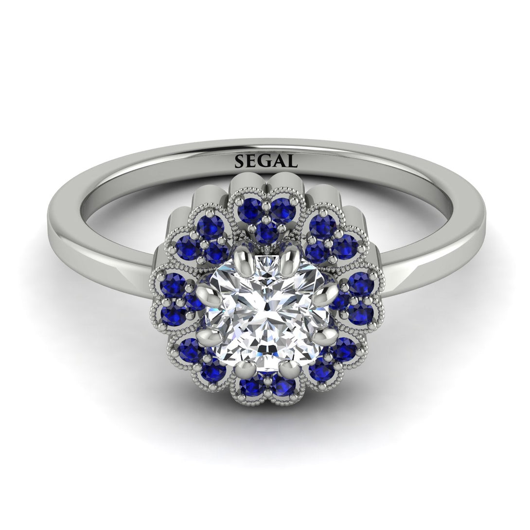 Double Halo Diamond Cushion Engagement Ring - Sharon No. 63