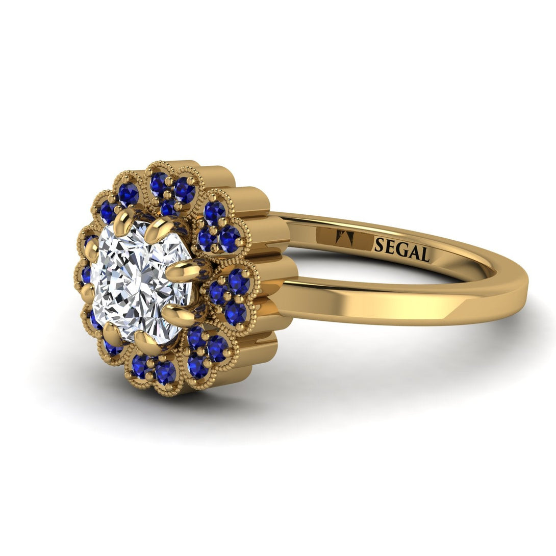 Double Halo Diamond Cushion Engagement Ring - Sharon No. 61