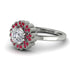 Double Halo Diamond Cushion Engagement Ring - Sharon No. 48 image 3
