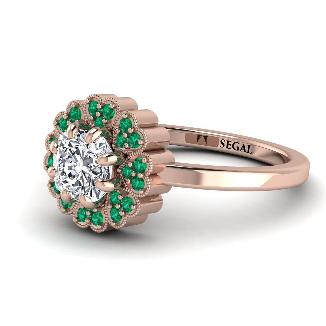 Double Halo Diamond Cushion Engagement Ring - Sharon No. 17