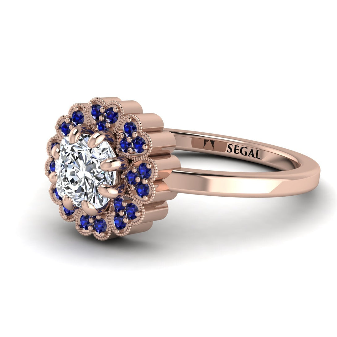 Double Halo Diamond Cushion Engagement Ring - Sharon No. 62