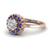 Double Halo Diamond Cushion Engagement Ring - Sharon No. 62