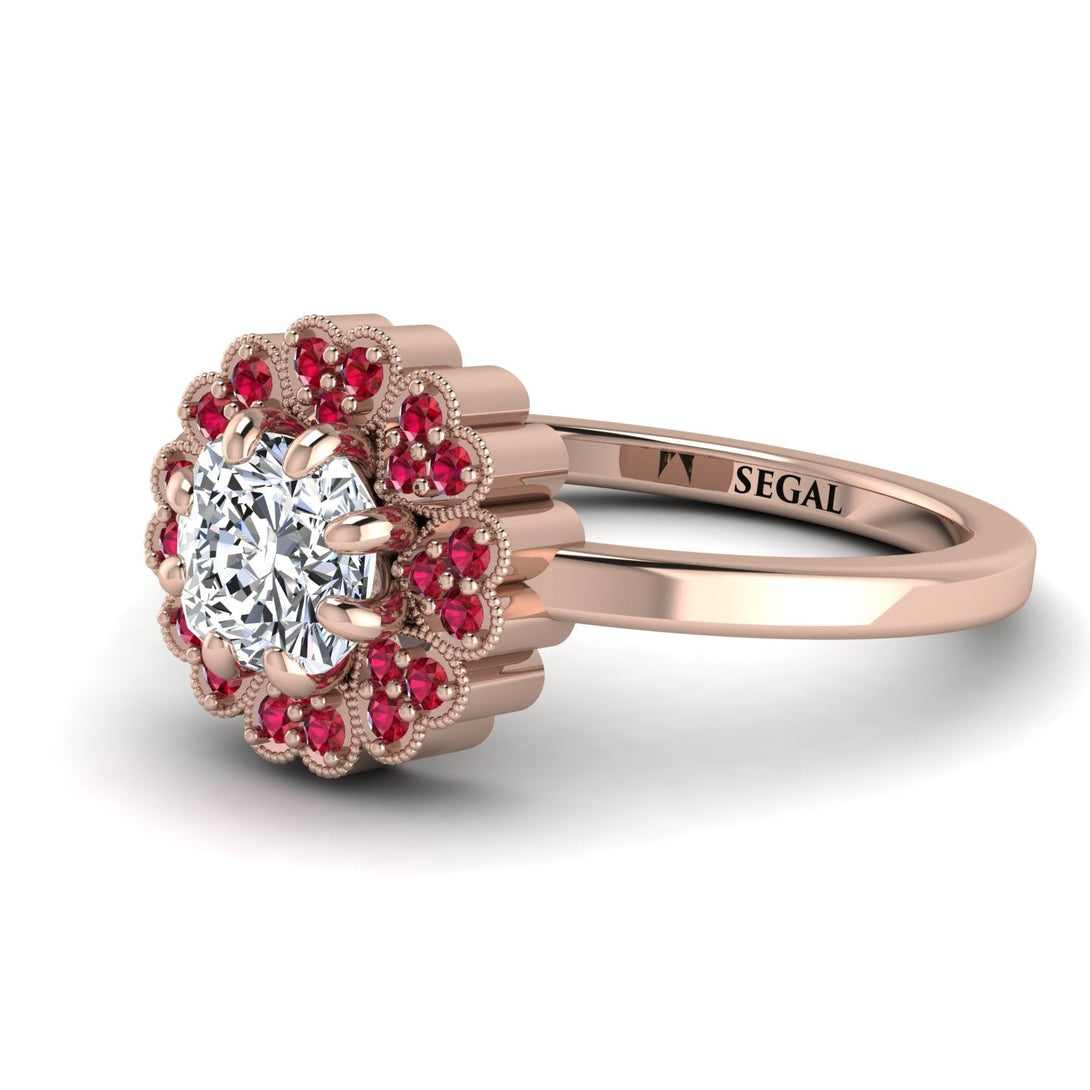 Double Halo Diamond Cushion Engagement Ring - Sharon No. 47