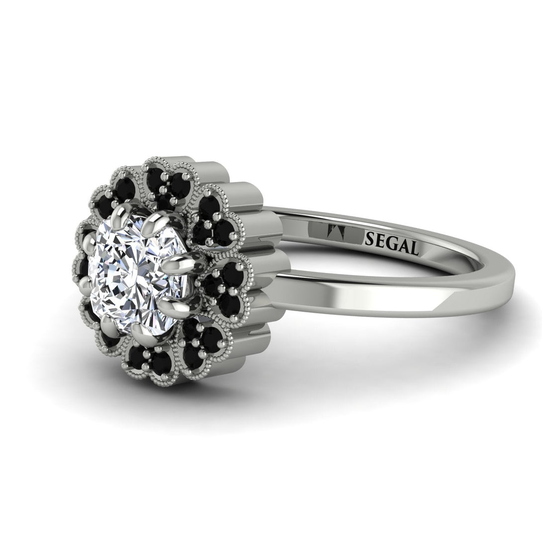 Double Halo Diamond Cushion Engagement Ring - Sharon No. 33