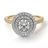 Two Tones Double Halo Diamond Ring - Zoey No. 77