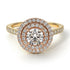 Two Tones Double Halo Diamond Ring - Zoey No. 76