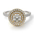 Two Tones Double Halo Diamond Ring - Zoey No. 77