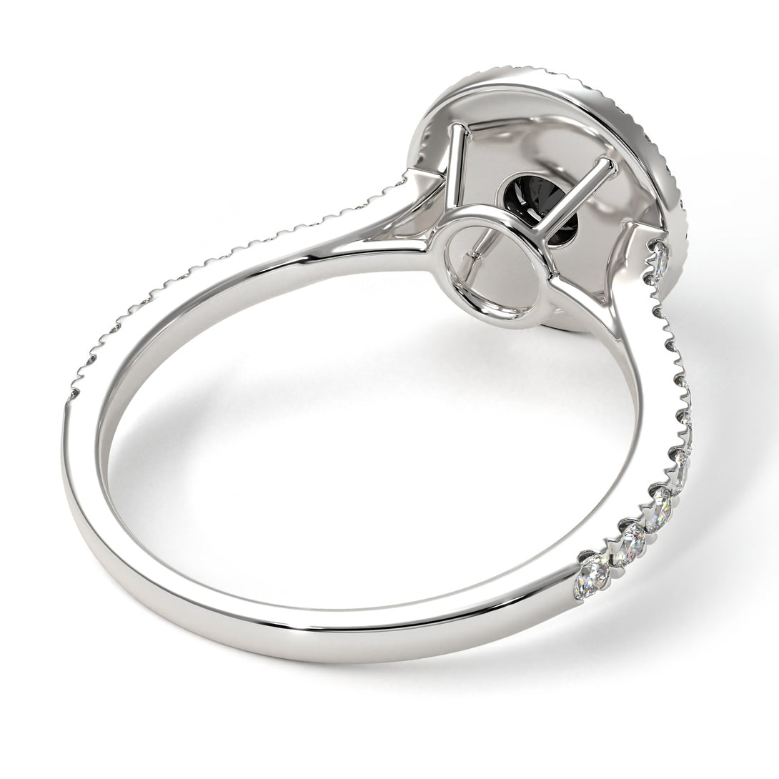 Double Halo Black Diamond Ring - Zoey No. 3
