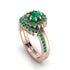 Double Halo Emerald Cushion Bridal Set - Sharon No. 20