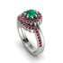 Double Halo Emerald Cushion Bridal Set - Sharon No. 51 image 1