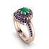Double Halo Emerald Cushion Bridal Set - Sharon No. 65 image 1