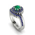 Double Halo Emerald Cushion Bridal Set - Sharon No. 66
