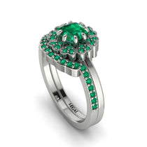 Double Halo Emerald Cushion Bridal Set - Sharon No. 21 image 1