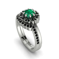 Double Halo Emerald Cushion Bridal Set - Sharon No. 36 image 1