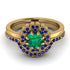 Double Halo Emerald Cushion Bridal Set - Sharon No. 64 image 2