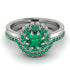 Double Halo Emerald Cushion Bridal Set - Sharon No. 21 image 2
