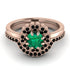 Double Halo Emerald Cushion Bridal Set - Sharon No. 35 image 2