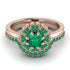 Double Halo Emerald Cushion Bridal Set - Sharon No. 20