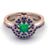 Double Halo Emerald Cushion Bridal Set - Sharon No. 65