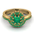 Double Halo Emerald Cushion Bridal Set - Sharon No. 19 image 2
