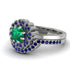 Double Halo Emerald Cushion Bridal Set - Sharon No. 66