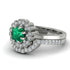 Double Halo Emerald Cushion Bridal Set - Sharon No. 6 image 3