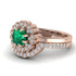 Double Halo Emerald Cushion Bridal Set - Sharon No. 5