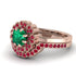 Double Halo Emerald Cushion Bridal Set - Sharon No. 50