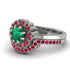 Double Halo Emerald Cushion Bridal Set - Sharon No. 51