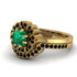 Double Halo Emerald Cushion Bridal Set - Sharon No. 34