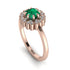 Double Halo Emerald Cushion Engagement Ring - Sharon No. 5
