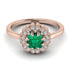 Double Halo Emerald Cushion Engagement Ring - Sharon No. 5