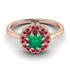 Double Halo Emerald Cushion Engagement Ring - Sharon No. 50 image 2