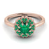 Double Halo Emerald Cushion Engagement Ring - Sharon No. 20