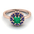 Double Halo Emerald Cushion Engagement Ring - Sharon No. 65
