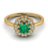 Double Halo Emerald Cushion Engagement Ring - Sharon No. 4 image 2
