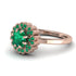 Double Halo Emerald Cushion Engagement Ring - Sharon No. 20