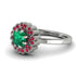 Double Halo Emerald Cushion Engagement Ring - Sharon No. 51