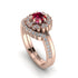 Double Halo Ruby Cushion Bridal Set - Sharon No. 11
