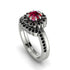 Double Halo Ruby Cushion Bridal Set - Sharon No. 42