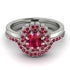 Double Halo Ruby Cushion Bridal Set - Sharon No. 57