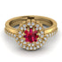 Double Halo Ruby Cushion Bridal Set - Sharon No. 10 image 2