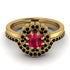 Double Halo Ruby Cushion Bridal Set - Sharon No. 40 image 2