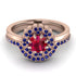Double Halo Ruby Cushion Bridal Set - Sharon No. 71 image 2